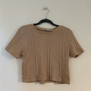 Zara Cable Knit Tan Women's Top